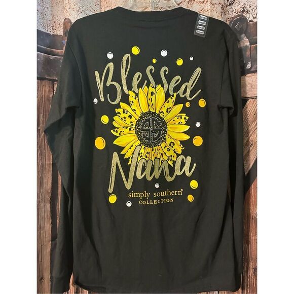 Simply Southern Long Sleeve T-shirt Blessed Nana Sunflower size Small NWT - Picture 3 of 4